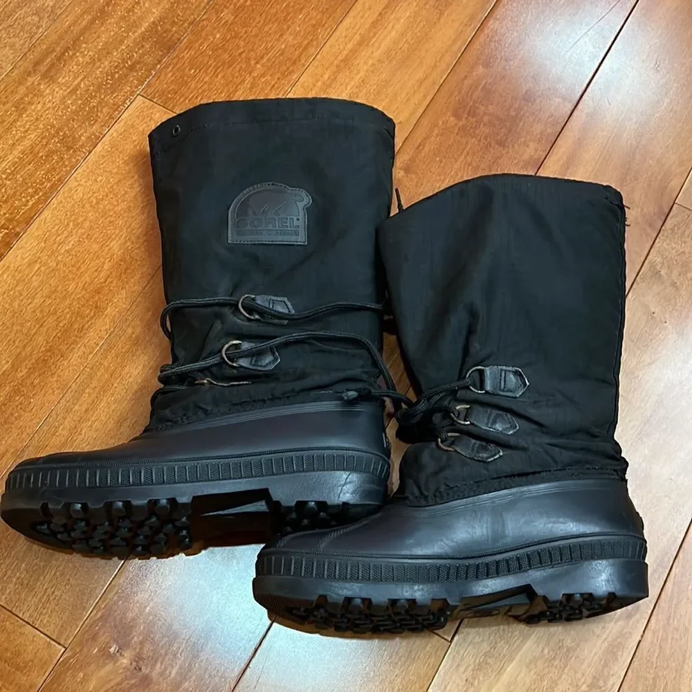 Sorel‎ Snowlion Winter Insulated Black Boots Women’s Size US 7